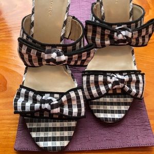Ann Taylor Gingham block heels